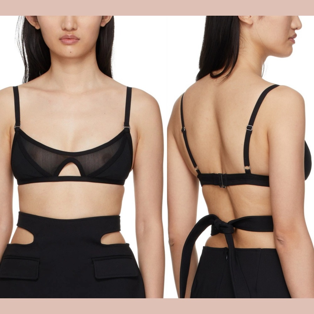 NEW‎ $200 Dion Lee [ 0 US ] Shadow Mesh Bra Bralette in Black #T2111